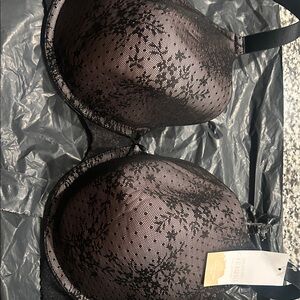 Lane Bryant Black Floral Lace Bra